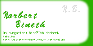 norbert bineth business card